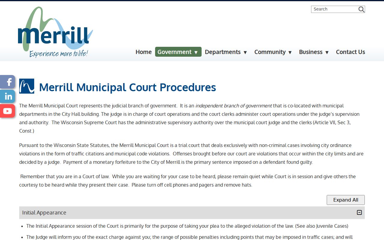 Lincoln County municipal court dates and initial appearance procedures