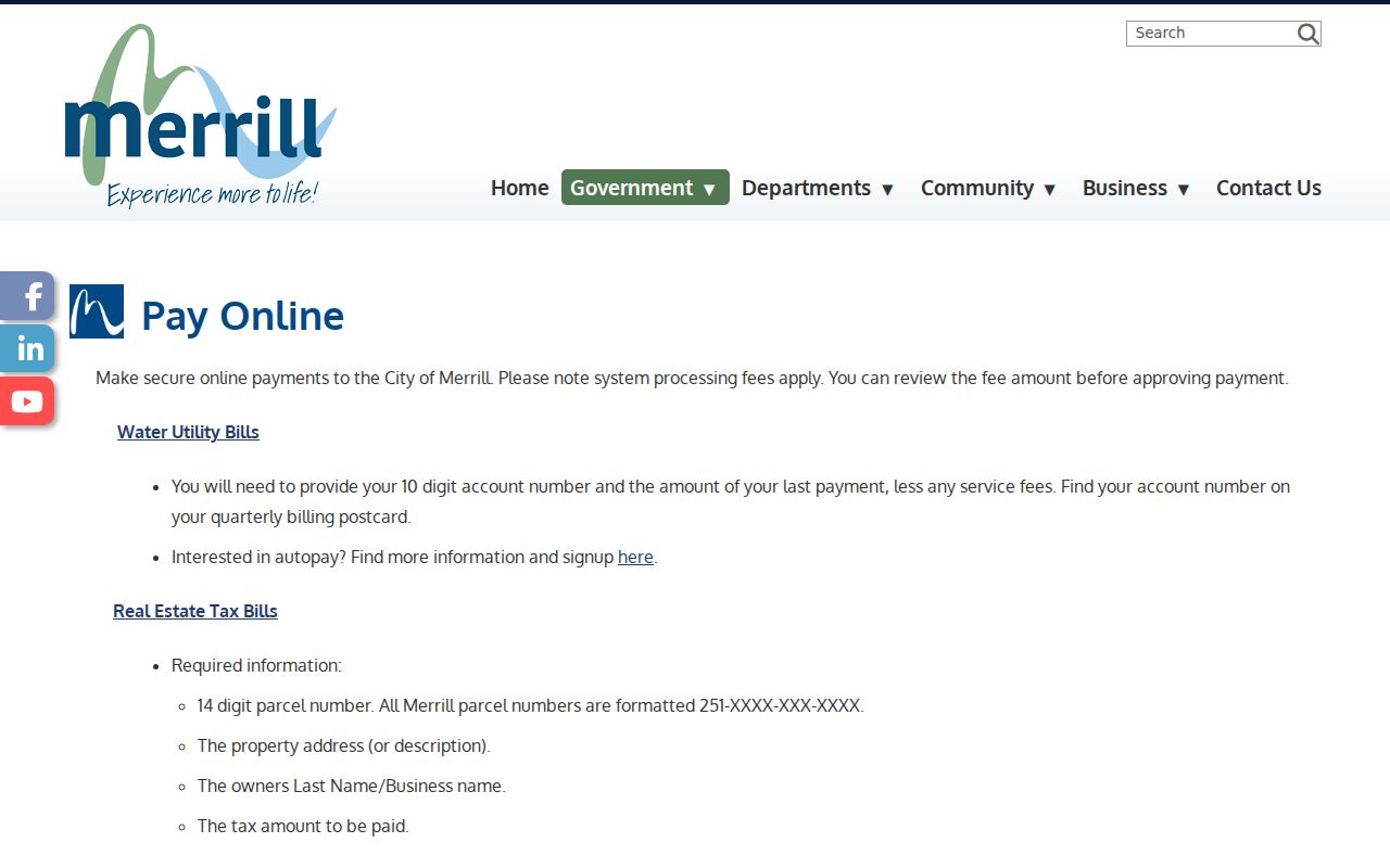 Merrill and Tomahawk municipal citation ePayment workflow