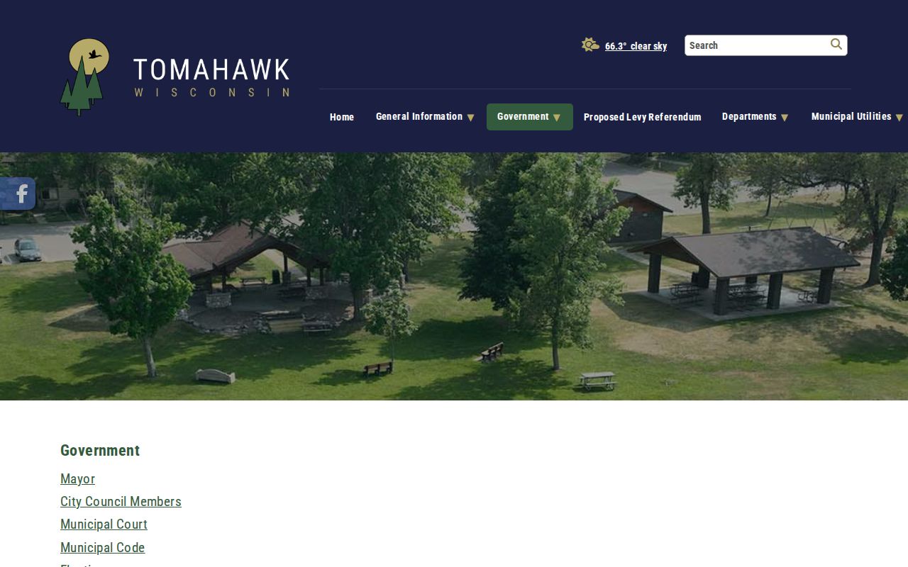 Tomahawk government page linking municipal court resources