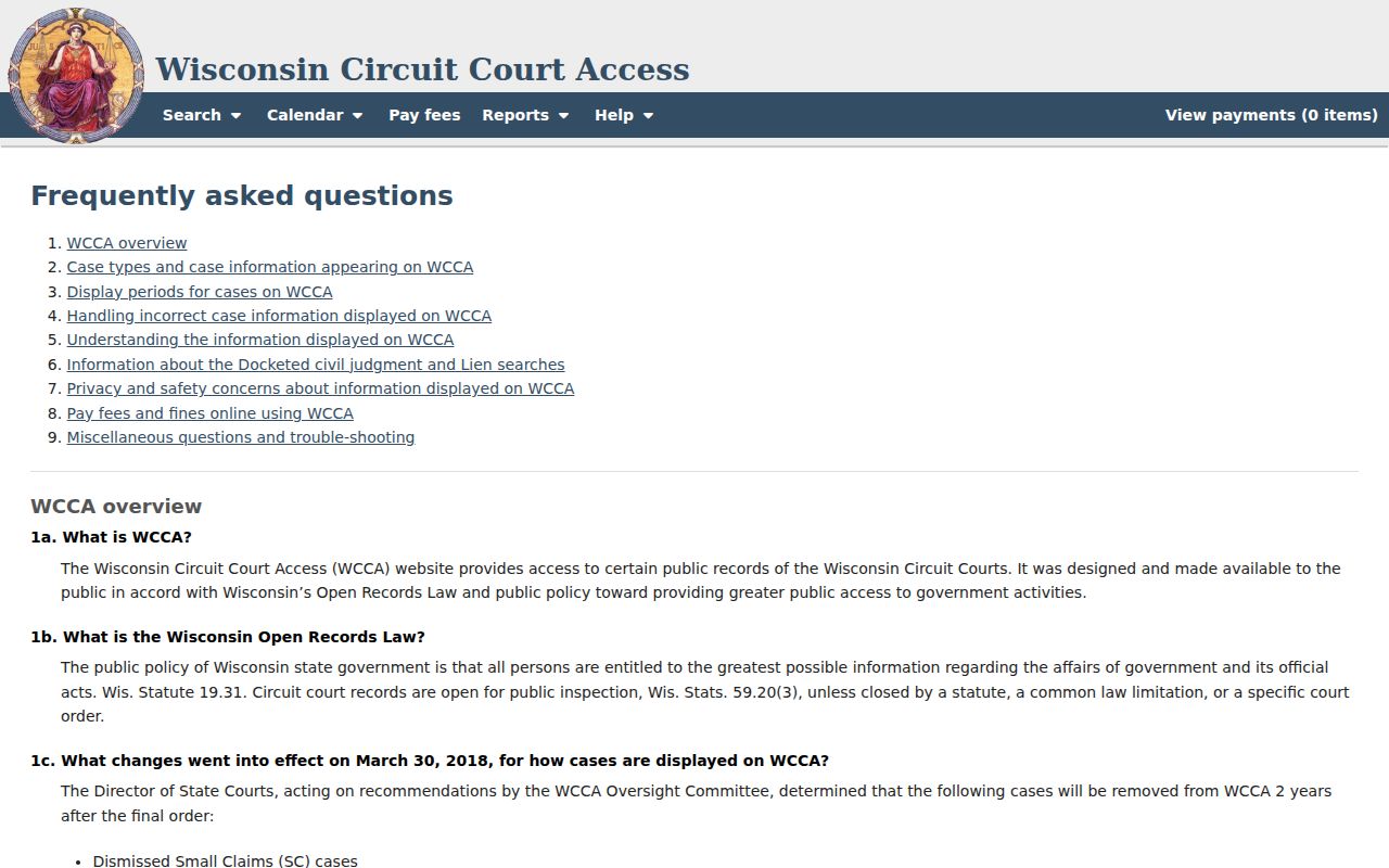 Lincoln County court docket public access rules